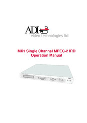 ADI Video Technologies MX1 Operation Manual