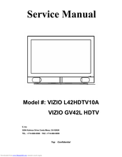 Vizio L42HDTV10A Service Manual