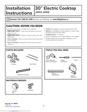 GE JCP910 Installation Instructions Manual