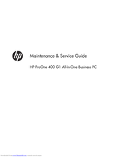 HP ProOne 400 G1 Maintenance & Service Manual