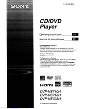 Sony DVP-NS710H/B - 1080p Upscaling Dvd Player Operating Instructions Manual