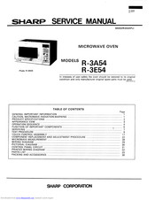 Sharp R-3E54 Service Manual
