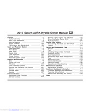 Saturn AURA 2010 Owner's Manual