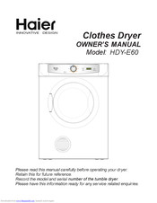 Haier HDY-E60 Owner's Manual