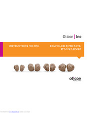Oticon HS/LP Instructions For Use Manual