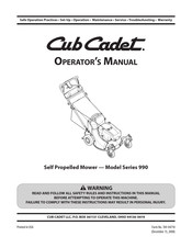 Cub Cadet 990 Series Operator's Manual
