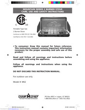Camp Chef Mountain Series 2 Care, Use And Safety Instructions