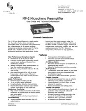 Sound Devices MP-2 User Manual And Technical Information