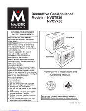 Majestic fireplaces NVCVR36 Installation And Operating Manual