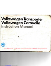 Volkswagen Caravelle Instruction Manual