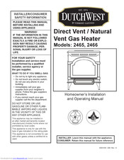 DutchWest 2465 Installation And Operating Manual