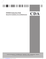 CDA HVN93 Manual For Installation, Use And Maintenance