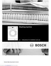 Bosch WAE1826KBC Instructions For Installation And Use Manual