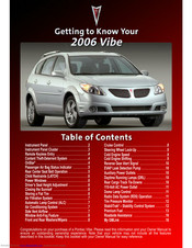 Pontiac 2006 Vibe Getting To Know Manual