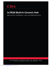 CDA hc7620 Manual For Installation, Use And Maintenance