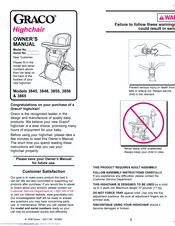 Graco highchair Owner's Manual