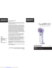 HoMedics FacialBRUSH FAC-50C Instruction Manual And  Warranty Information