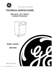 GE Monogram ZBD1800K Series Technical Service Manual