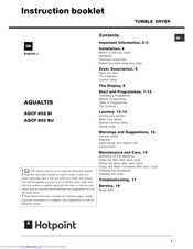 Hotpoint Aqualtis AQCF 852 BI Instruction Booklet