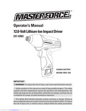 Master-Force 241-0303 Operator's Manual