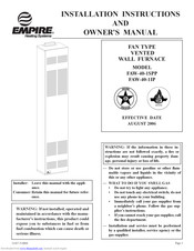 Empire FAW-40-1IP Owners And Installation Manual