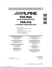 Alpine PDR-M65 Owner's Manual