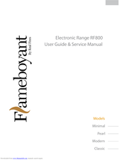 Real Fires Flameboyant RF800 User Manual & Service Manual