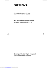 Siemens 240 Series Quick Reference Manual