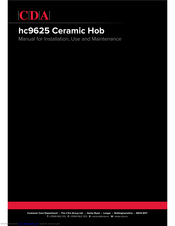 CDA hc9625 Manual For Installation, Use And Maintenance