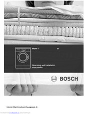 Bosch Maxx 5 Operating And Installation Instructions