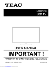 Teac LES6572F3D User Manual