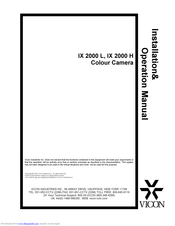 Vicon IX 2000 L Installation & Operation Manual