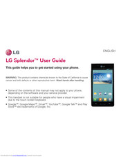 LG Splendor User Manual