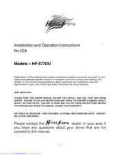 Horse Flame HF-577DU Installation And Operation Instructions Manual