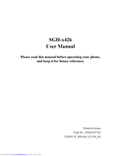 Samsung SGH-X426 User Manual