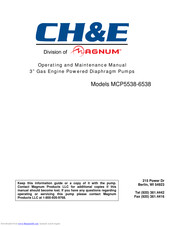 Magnum MCP6538 Operating And Maintenance Manual