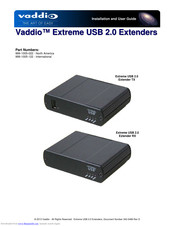 Vaddio Extreme USB 2.0 Extender TX Installation And User Manual
