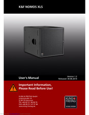 KLING & FREITAG NOMOS XLS User Manual