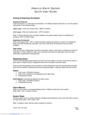 Ademco Alarm System Quick User Manual