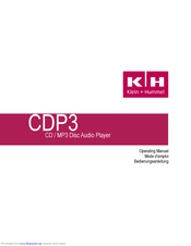 Klein + Hummel CDP3 Operating Manual