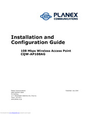 Planex CQW-AP108AG Installation And Configuration Manual