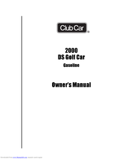 Club Car 2000 DS Owner's Manual