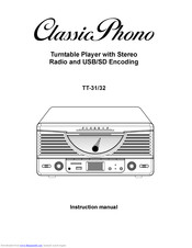 Classic Phono TT-32 Instruction Manual