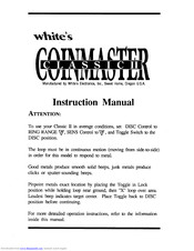 Whites Coinmaster classic III Instructions Manual