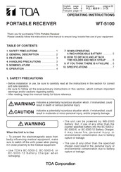 Toa WT-5100 Operating Instructions Manual