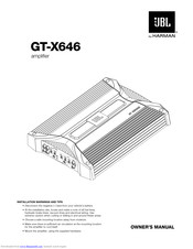 Jbl GT-X646 Owner's Manual