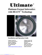 Ultimate Platinum Format Subwooferswith HEATT Technology Installation And Operation Manual