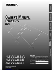Toshiba 42WL58A Owner's Manual