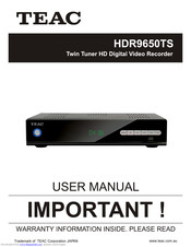 Teac HDR9650TS User Manual