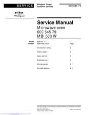 Whirlpool MBI 500 W Service Manual